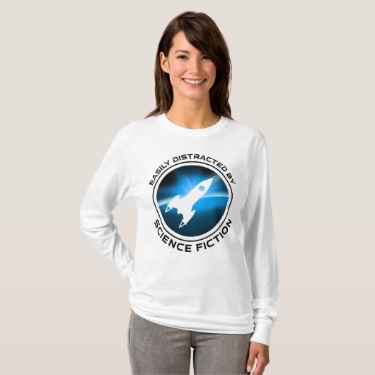 Easily Distracted By Science Fiction T-shirt (Voorkant volledig)