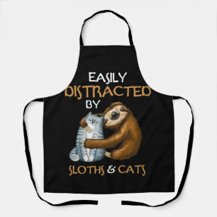 Easily Distracted By Sloths And Cats Sloth Lover Schort