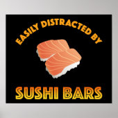 Easily Distracted By Sushi Bars Poster (Voorkant)
