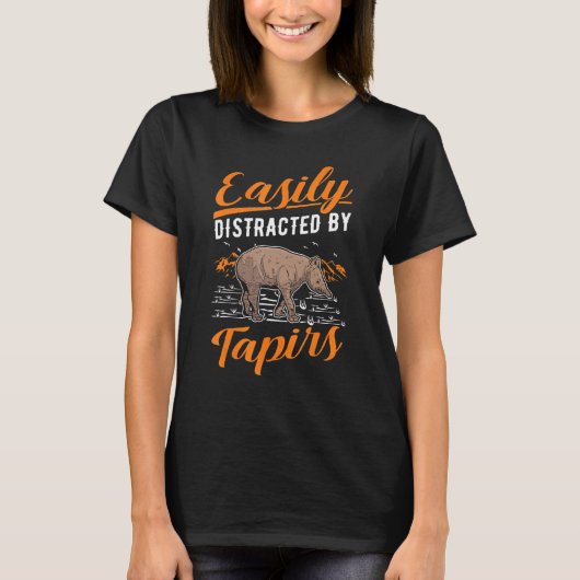 Easily Distracted By Tapirs T-shirt (Voorkant)