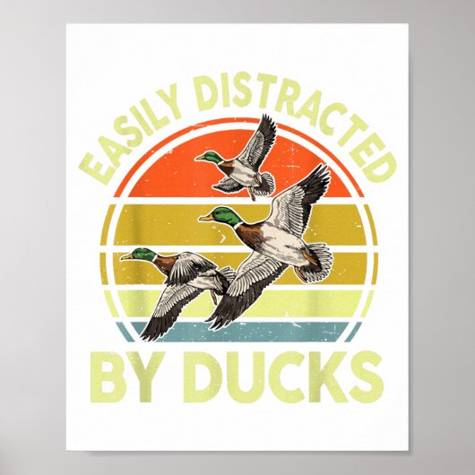 Easily Distracted Duck Hunting Gift Dad Hunter Son Poster (Voorkant)