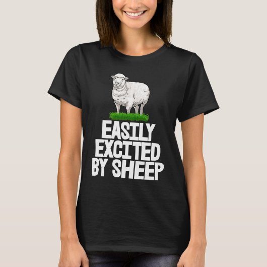 Easily Excited By White Sheep Furry Sheep Men T-shirt (Voorkant)