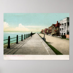 East Battery Parade, Charleston SC 1900  Poster