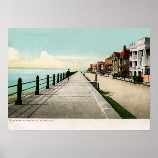 East Battery Parade, Charleston SC 1900  Poster (Voorkant)