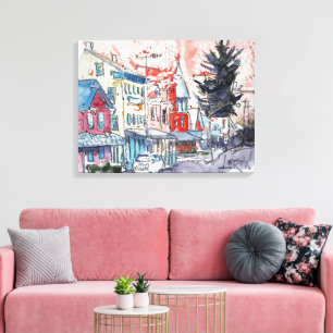 "East Berlin Happy" van Larry Lerew 170420 Canvas Afdruk
