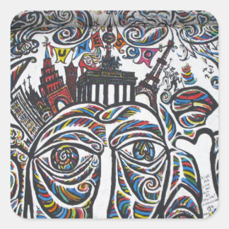 East Berlin Wall Graffiti Vierkante Sticker