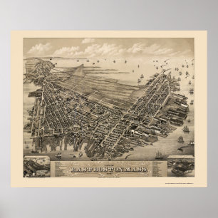 East Boston, MA Panoramic Map - 1879 Poster