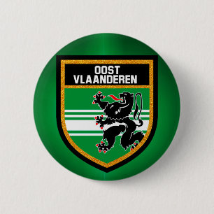 East Flanders-vlag Ronde Button 5,7 Cm