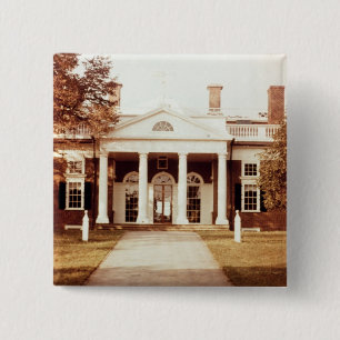 East Front of Monticello Vierkante Button 5,1 Cm