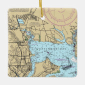 East Greenwich RI Chart Keramisch Ornament (Voorkant)