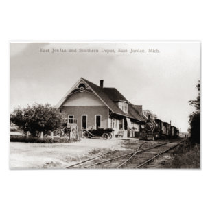 -East Jordan en Southern Depot Michigan Foto Afdruk