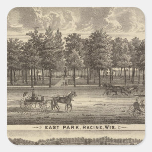 East Park, Racine en Oakland Boerderij Vierkante Sticker
