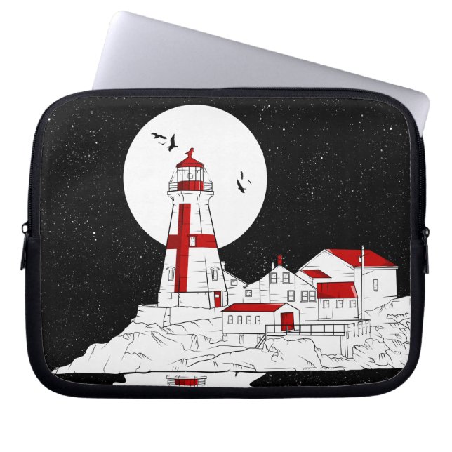 East Quoddy Head Lighthouse flat Laptop Sleeve (Voorkant)