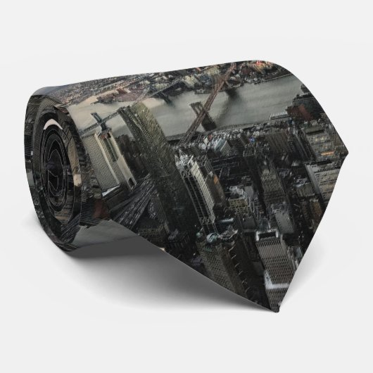 East River New York City Brooklyn Manhattan Bridge Stropdas (Opgerold)