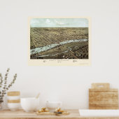 East Saginaw, MI Panoramic Map - 1867 Poster (Keuken)