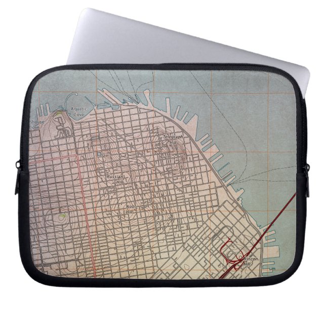 East San Francisco Topographic Map Laptop Sleeve (Voorkant)