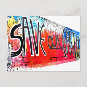 East Side Gallery, Berlin Wall, Save Our Earth (2) Briefkaart