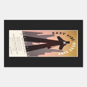 East Side ~ West Side Rechthoekige Sticker