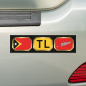 East Timor Flag Map Code Bumper Sticker (En voiture)