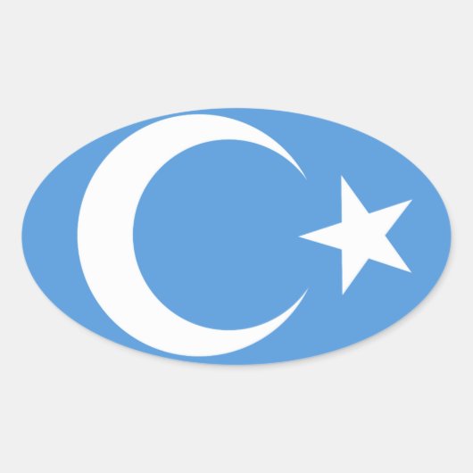 East Turkestan Ovale Sticker (Voorkant)