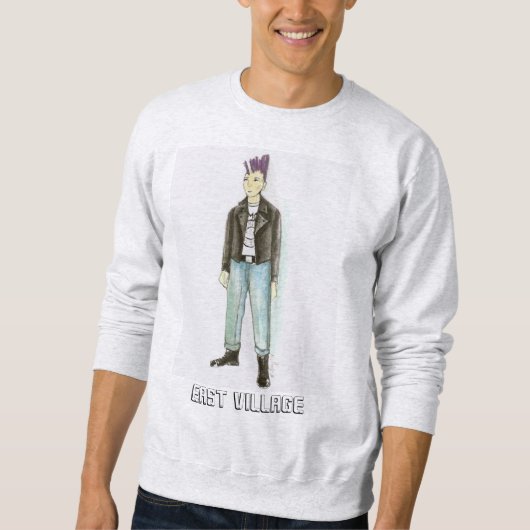 East Village NYC Mohawk Punk Rock Sweatshirt (Devant)