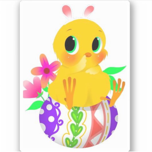 Easter, aangepaste afsnijding, vinylSticker Sticker (Voorkant)