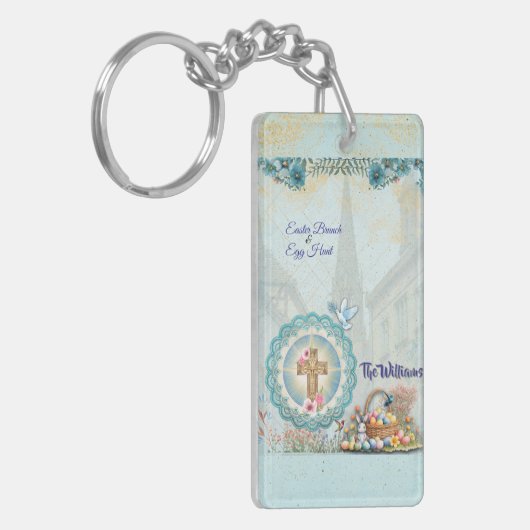 Easter Acrylic Rectangular double side Keychain  (Voorkant Links)