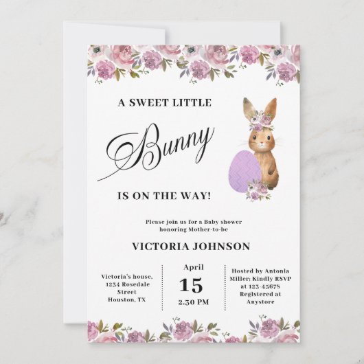 Easter Baby Shower Kaart (Voorkant)