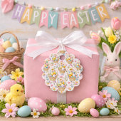 Easter Basket & Spring Floral Pattern Bedankjes Labels