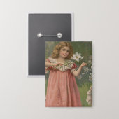 Easter Beauties, Vintage Illustration, 1898 Button (Voorkant / Achterkant)