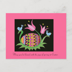 Easter Blessing Oekrainian Easter Egg Folk Art Feestdagenkaart