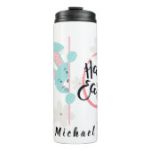 Easter Blue Bunny Personalized Thermal Tumbler Thermosbeker (Voorkant)