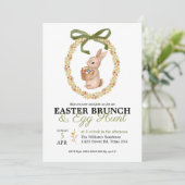 Easter Brunch and Egg Hunt Bunny Floral Invitation (Debout devant)