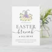 Easter Brunch and Egg Hunt Cute Bunny Invitation (Debout devant)