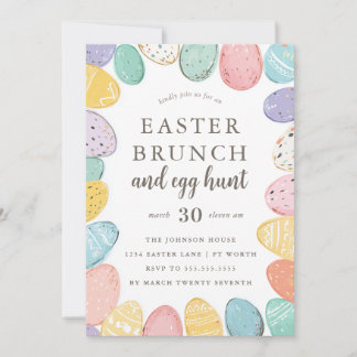 Easter Brunch and Egg Hunt Easter Holiday Invitati Kaart