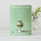 Easter Brunch Invitation Floral Egg Spring Elegant (Debout devant)