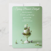 Easter Brunch Invitation Floral Egg Spring Elegant (Devant)