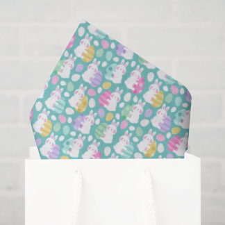 Easter Bunnies Hugging Easter Eggs Kids Pattern Tissuepapier