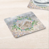 Easter Bunnies Square Paper Onderzetter (Schuin)