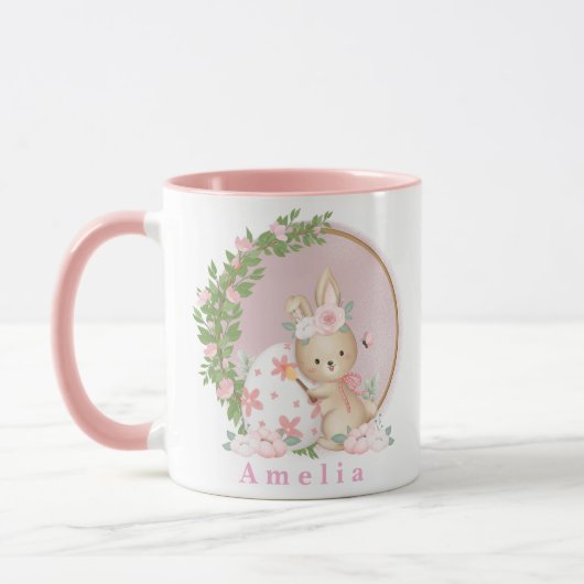 Easter Bunny at Garden Personalized Mug (Gauche)