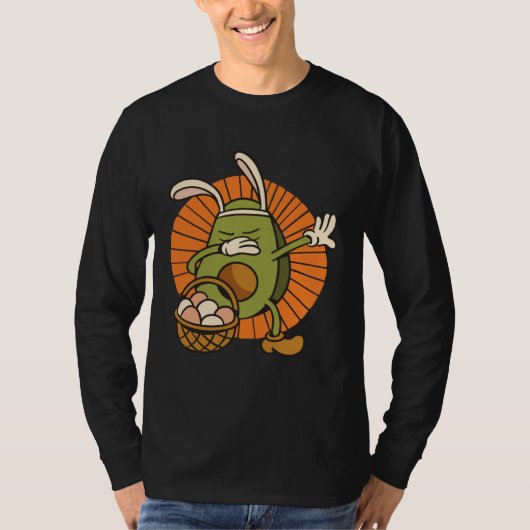 Easter Bunny Avocado with Rabbit Ears and Basket o T-shirt (Voorkant)