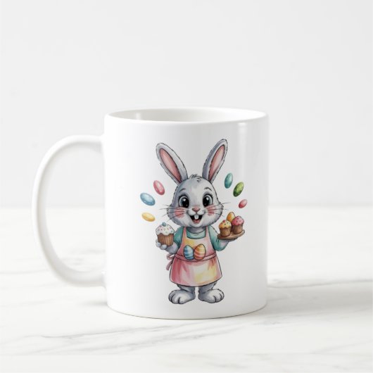 Easter Bunny Baker Mug Cute Gift for Women Spring  (Gauche)