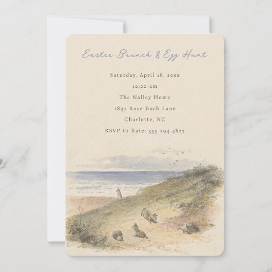 Easter Bunny Brunch and Egg Hunt Invitation (Devant)