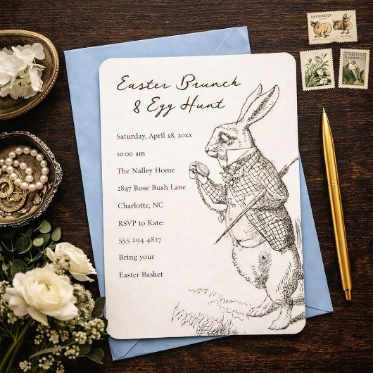 Easter Bunny Brunch and Egg Hunt Invitation Kaart