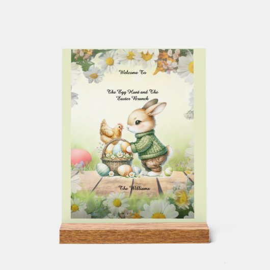  Easter Bunny & Chick Acrylic Welcome Sign (Recto)