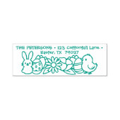 Easter Bunny Chick Egg Spring Flowers Zelfinktende Stempel (Design)