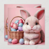 Easter Bunny Chocolate Egg Feestdagenkaart (Voorkant / Achterkant)