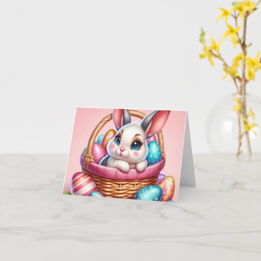 Easter bunny chocolate egg kaart (Gele Bloem)
