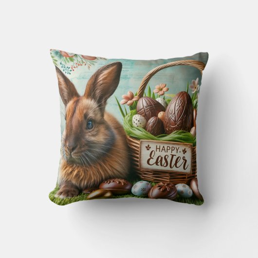 Easter Bunny Chocolate Egg Kussen (Voorkant)