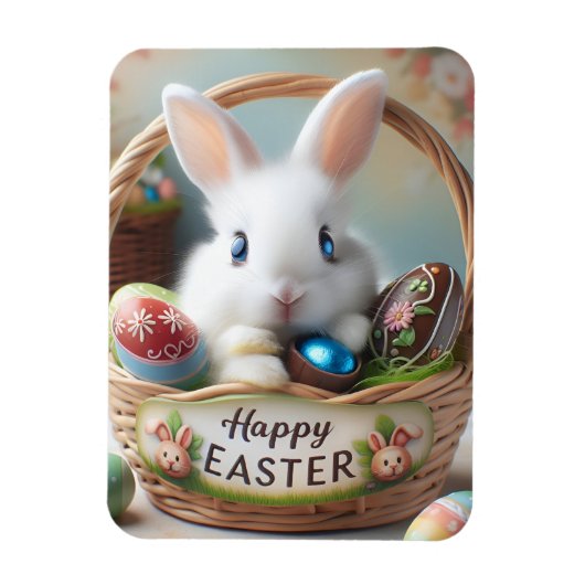 Easter bunny chocolate egg magneet (Verticaal)